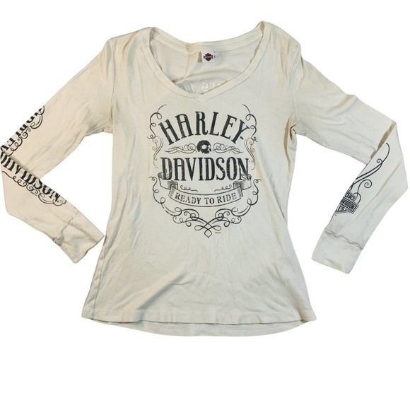 Harley-Davidson Tops - Hunter's Moon Harley Davidson Lafayette Indiana women's long sleeve shirt Small